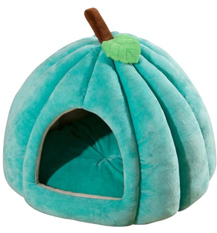 Casa de calabaza para gatos | Camas de iglús para gatos y sofá cuevas para gatos | Caseta de calabaza para interiores con cojín desmontable cama para gatitos | Cómoda cama para mascotas para gatos de
