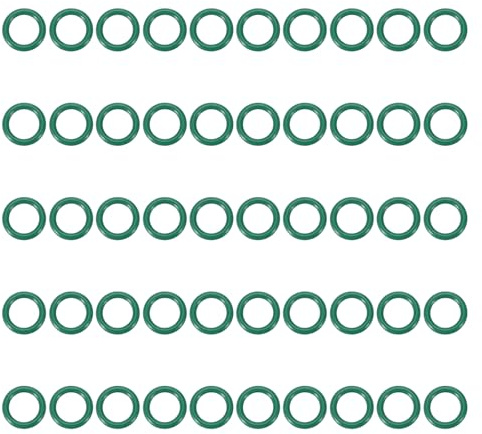PATIKIL Joint Torique en Caoutchouc Fluoré 6x9x1.5mm(ID x OD x Largeur), 50PCS Joint d'Étanchéité Bocaux Remplacement pour Réparation Plomberie Valves Tuyaux Robinet Voiture Gaz, Vert