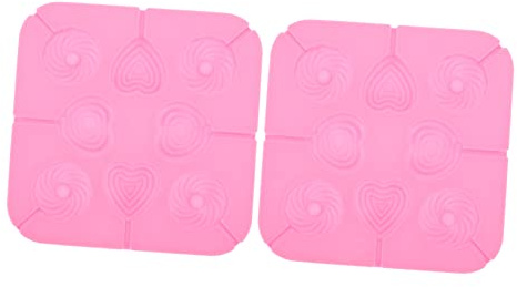 Amosfun Moule à Sucette Cœur Silicone 8 Cavités Rose 40 Bâtons Moule à Glace DIY Cuisine Maison Pâtisserie Fête
