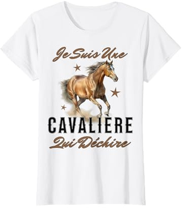 Fille Equitation Cheval Je suis Une Cavalière Qui Déchire T-Shirt