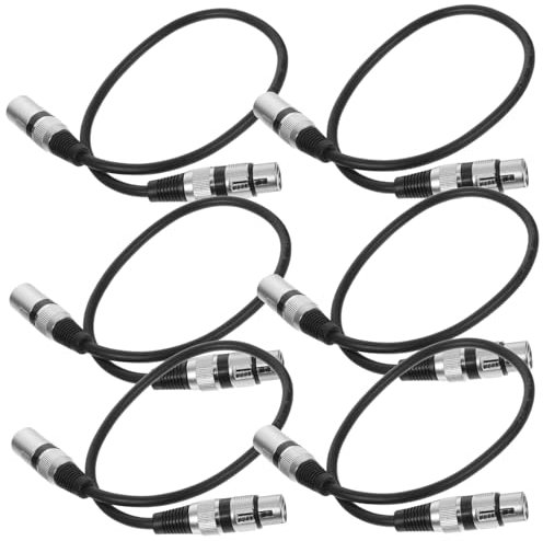 NULYLU 6pcs Xlr Cable Pin Male to Female Microphone Cord Coiled Audio Cable Microphone Wire