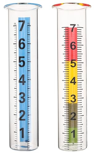 Happyyami 2pcs Rain Gauge Glass Tube Replacement Measuring Tubes for Outdoor Meteorological Research and Agricultural Water Management Easy to Read