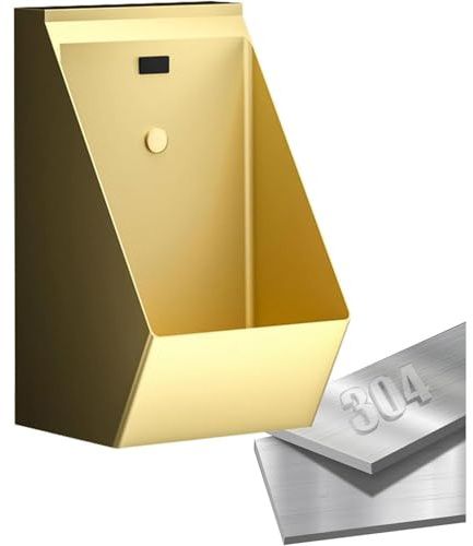 Urinoir à capteur automatique mural en acier inoxydable idéal pour salle de bain familiale et homme