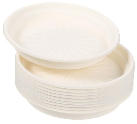 GALPADA Platillos para Plantas de Forma Redonda para Macetas Color Marfil 10 Piezas Bandejas de Goteo Plástico Resistentes para Jardín Interior y Exterior Mantenimiento Limpio