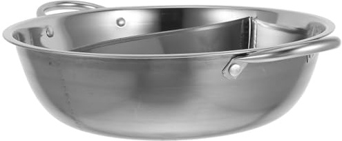 jojofuny Marmite à Fondue Divisée en Acier Inoxydable 28 CM avec Séparateur Marmite à Fondue Deux Saveurs pour Plaques Induction et Gaz Casserole Multifonction Cuisine et Restaurant