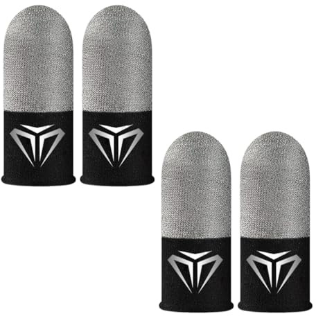 Manicotti Dita da Gaming per Cellulari, 4 Pezzi, Gaming Finger Sleeve Manicotto per Pollice per Touch Screen, antiscivolo e resistenti al sudore, Guanti per Dita, traspiranti, Accessori Gaming