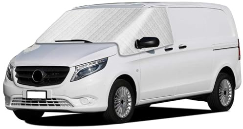 FormiPow Frontscheibe Sonnenschutz für Mercedes-Benz Vito W447 2014-2026, 5-schichtiger reflektierender Außen-Sonnenschutz, Anti UV/Frost/EIS/Staub Schutzabdeckung für Vito W447 2014-2026