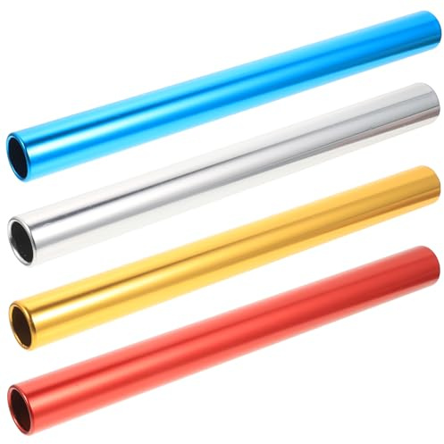 SWETRACE Set 4 Bastoni da Staffetta in Alluminio Leggero Antiscivolo, Accessori Sport Atletica per Gara e Allenamento, Bastoncini Resistenti e Scuola, Uso Esterno Pista e Campo