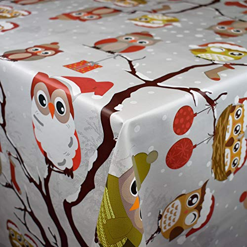 Wachstuch Tischdecke Meterware Weihnachten Eule C144340 Größe wählbar in eckig rund oval (140x160 cm eckig)