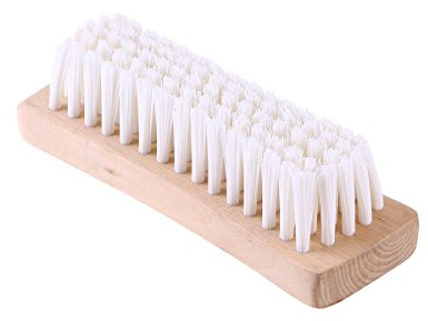 OUNONA Multi-use Clothes Shoes Washing Gentle Scrubbing Brush Spotting Brush Soft Nylon Bristles Laundry Cleaning Brush With Wooden Handle For Down Jackets and Coats (White)