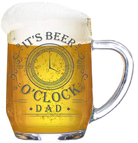 Personalised Tankard ‘It's Beer O' Clock’ Engraved Beer Glass Stein | 1 Pint Beer Mug with Protective Box | Gift for Friends and Family Members | Customise with Your Name or Message, 590 ml