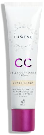 LUMENE CC Cream Color Correcting Cream Foundation | SPF 20 | Medium Coverage | Lightweight and Antioxidant-Rich | Hydrates While Reducing Redness | All Skin Types | Vegan |30 ml | Ultra Light