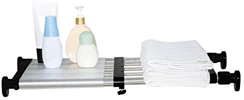 BAOYOUNI Teleskop Einlegeboden Kleiderschrank Ordnungssystem ohne Bohren Verstellbares Lagerregal Ausziehbarer Regalboden 40 bis 60 cm, für Bad, Küche, Schlafzimmer, Schwarz