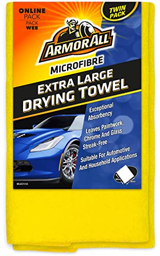 Armor All große Auto-Mikrofasertücher 2er-Set - Hochwertige Reinigungstücher für Autopflege und Innenreinigung