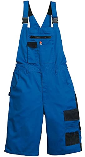 Latzhose kurze Arbeitshose Arbeitsshorts Bermudas Blau/Schwarz 58
