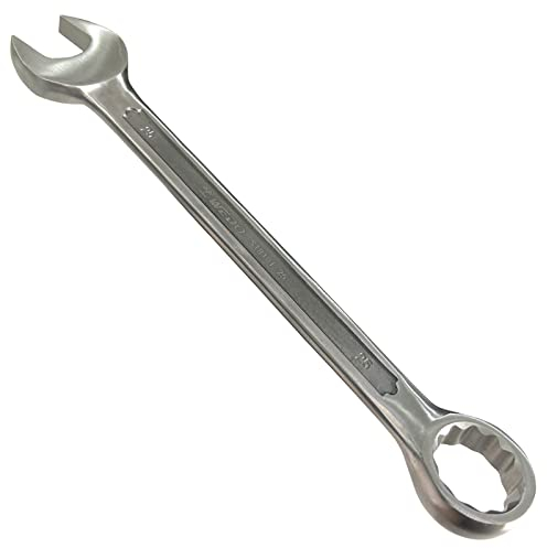 WEDO Doppel-Sechskant Ringschlüssel,Edelstahl Maul-Ringschlüssel,metrisch SW 34mm,Länge 360mm,Gabelringschlüssel,15° abgewinkelt,Korrosionsschutz offenes Ende-Schraubenschlüssel