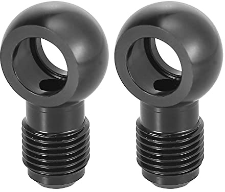 X AUTOHAUX Banjo-Adapter 2 Stück 6AN 9/16-18 Für Heizölpumpen Tanks | Schwarz, Aluminiumlegierung, 4x2x1.3cm, Außendurchmesser 2cm, Innendurchmesser 12mm, Eloxiert, CNC-gefräst Aus 6061-T6