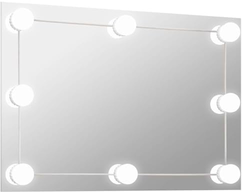 vidaXL Wandspiegel mit LED-Beleuchtung Kosmetikspiegel Spiegel Schminkspiegel Frisierspiegel Hängespiegel Dekospiegel Rechteckig Glas