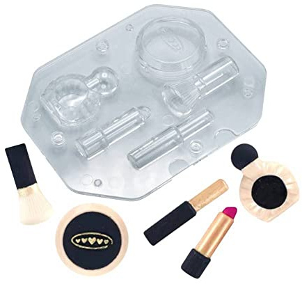 TUKE Outils de maquillage 22,9 cm en polycarbonate DIY 3D Cosmétiques Moule à chocolat Stéréo Rouge à lèvres Mascara Bonbons Jelly Moule à pâtisserie Outils de décoration de gâteau