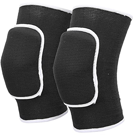VGEBY Knee Pads, 1 Pair Protective Knee Pads Thicken Sponge Brace Knee Guards for Dance Yoga Multi Sports for Men Women Adult (Black White) Sport Equipment