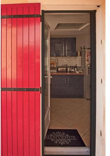 WERKA PRO Porte moustiquaire Gris avec Enrouleur 140 x 225 cm