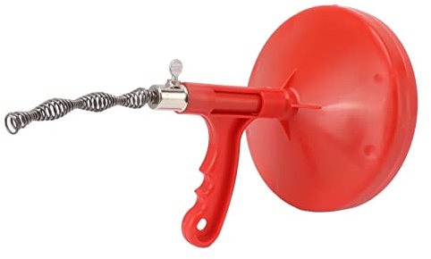 Serpiente de Plomería, Serpiente de Fregadero Flexible Acero Al Carbono Resistente Al Desgaste Que Ahorra Mano de Obra Antideslizante para Baño (Rojo)