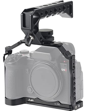 Fotga Cage en aluminium + poignée supérieure pour appareil photo reflex numérique sans miroir Panasonic Lumix S5II S5 Mark II compatible avec Arca Swiss Clamp