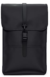 Rains Rucksack – Wasserdichter Rucksack für Damen und Herren – Laptop-Tasche für Arbeit oder Reisen, Schwarz, Regular, Modern