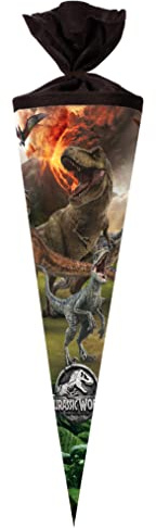 Nestler Schultüte zum Befüllen, Handgemachte Zuckertüte aus Karton - Lizenzmotiv  Jurassic World 