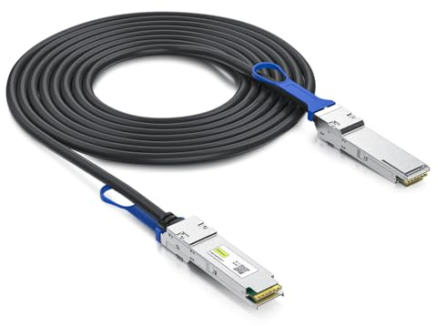 10Gtek Cable DAC QSFP28 de 100G - 100GBASE-CR4 QSFP28 a QSFP28 Cable Twinax de cobre de conexión directa pasivo para Cisco QSFP-100G-CU5M, Ubiquiti, Arista, Supermicro y más, 5 metros (16,5 pies)