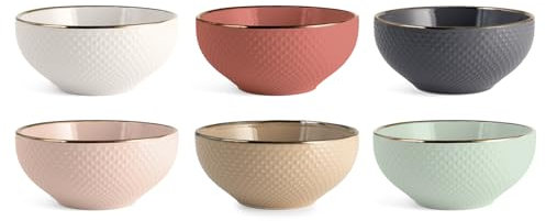 H&H Dots Set 6 Scodelle, Stoneware, Assortite, cc670
