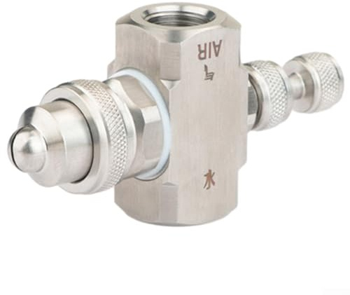 Ugello Atomizzatore Aria Regolabile Acqua Gas Misto Esterno 304 Acciaio Multiuso Controllo Polvere Umidificazione Raffreddamento Distanza Spray 2-3m (A)