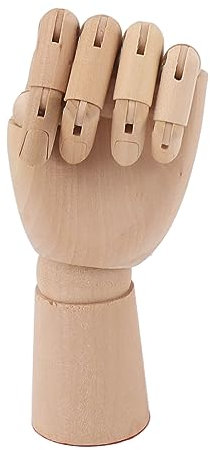 Flexibles Holzhandmodell, bewegliche Künstlerhandfigur aus Holz, Handmodell zum Skizzieren, Zeichnen, Malen (7116A 0101 Linkshänder, klein)