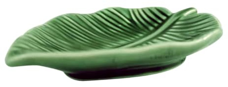 LIFKOME Plat à Bijoux Feuille Vert en Céramique Décoratif Nordique | Rangement Coiffeuse, Présentation D’anneaux, Usage Hôtelier, Pièce Élégante pour Petits Objets