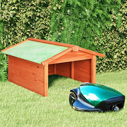 Ailgely Mähroboter Garage, Dach Carport Unterstand für Rasenmäher Rasenroboter Automower, Schutz vor Wind, Laub, Niederschlag & Sonneneinstrahlung 72x87x50 cm Massivholz Tanne