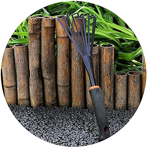 WJFLUCK Mini rastrillo de jardín, rastrillo de Hojas portátil, rastrillo de jardín pequello de Hojas de Abanico de Mano de 15,7 Pulgadas con Agarre cómodo, para una Limpieza rápida del césped, Patio
