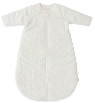 Jollein Schlafsack Baby Rund - Velvet Rib, Ivory - 90 cm - Baumwolle, Polyester - 2.0 bis 3.0 TOG - Abnehmbare Ärmel - Oeko-TEX Zertifiziert - Baby Schlafsack