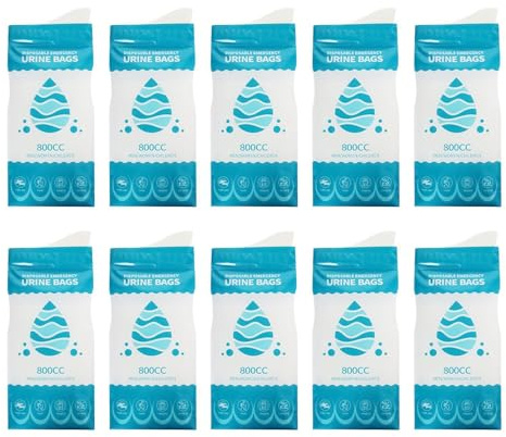 Sacs à urine pour femmes, sacs à urine pour hommes | 10X sacs à pipi portables étanches pour hommes avec fermeture à glissière d'étanchéité - Sacs à à coussin absorbant intégré, toilettes extérieures