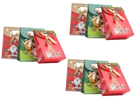 FRCOLOR 9 Stk weihnachtsgeschenktüten Geschenktüten aus Papier Urlaubsgeschenktüten Kekstüten christmas bags weihnachtliche geschenktüten Geschenkbeutel weihnachtspaket taschen