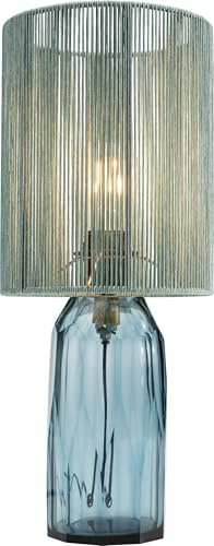 KARE Design Table Lamp Veccio, Blue, Coloured Glass, Viscose, Bedside Lamp, Elegant Lighting, Room Decor, Bedroom, Living Room, Bulb Not Included, 42 x 18 x 18 cm (H/W/D)