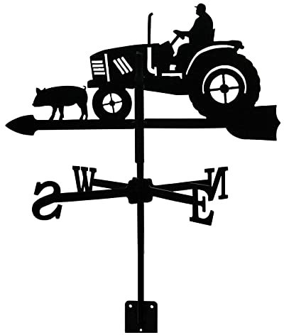 Girouette Tracteur et Cochon girouette en Acier Inoxydable girouette décorative indicateur de Direction du Vent de Style Antique adapté à la Maison, à la Grange ou au pavillon, à la décoration de
