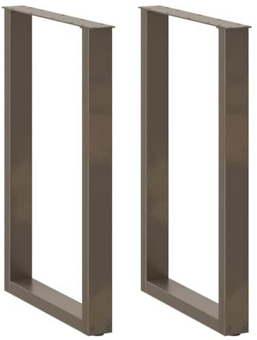 vidaXL Patas para Mesa de Bar en Forma de U (2 Unidades, Acero Natural, 60 x 90-91 cm)