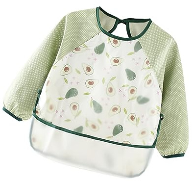 MOLUCKFU Kids Waterproof Long Sleeve Overclothes Dining Bib Size 110