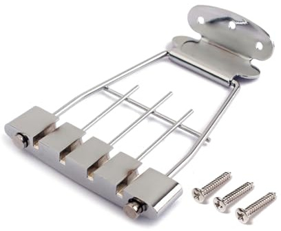 VICASKY Gitarren-saitenhalter für Archtop-gitarren Brücke aus Verzinktem Stahl Verstellbar mit Schrauben Saitenabstand zur Reparatur und Erneuerung