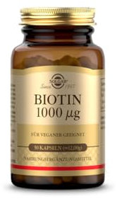 SOLGAR® Biotin 1000µg - Unterstützung für Haut und Haare - Fördert natürliche Keratin-Synthese und gesunde Haarfollikel - 100% Vegan - 50 Tage Vorrat
