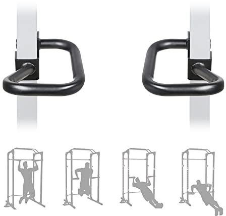 J-Hook Dip Bar Aufsätze für 2x2 Power Cage - Massiver Stahl Squat Rack Halter für Langhantel - 2er Set für Power Rack