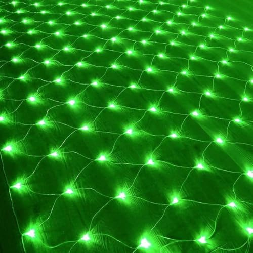 tylxayoxa Luces De Red For Exteriores, Malla LED Impermeable For Jardín, Hada con 8 Modos, Red De Cuerdas Conectable For Halloween(Green,1.5m x 1.5m 96led)