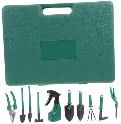 HEMOTON Outils de Jardinage avec Étui de Rangement Râteau Sécateur Shovel et Pulvérisateur pour Jardinage Pratique