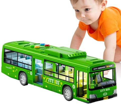 City Bus Toy for Boys - Large Electric Bus Toy | Educational Play Coacch Toyy for Kids Features Lights Realistic Engine Sounds Openable Doors & Engaging Boys and Girls