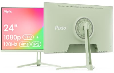 Pixio PX246 Wave Mint Green 24 inch 120Hz Refresh Rate FHD 1080p Resolution IPS Panel 4ms GTG Response Time Gaming Monitor with Adaptive Sync
